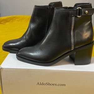 Black leather boots